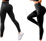 Legginsy sportowe czarne modelujące pośladki PUSH-UP damskie