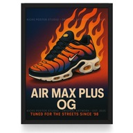 Plakat Nike Air Max Plus OG /Fire Version/ (Czarna/Biała Ramka)