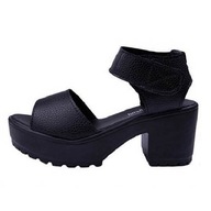 SANDAŁY na platformie Botki Obcas Czarny r. 40