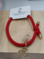 Blueberry Bransoletka Sznurkowa Czerwona Miś Stal 316L klasa styl