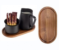 PÓŁMISEK TALERZ OWALNY TACKA PODSTAWKA PATERA akacja