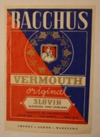 ETYKIETA - BACCHUS - VERMOUTH original SLOVIN SLOVENIJA - WARSZAWA