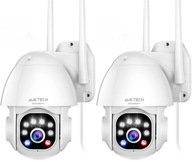 2x OBROTOWA KAMERA ZEWNĘTRZNA IP 2K FHD 1296P WLAN Auktech Monitoring Alarm