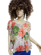 bluzka koszula lniana hiszpanka z falbaną 36