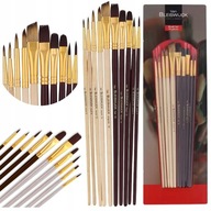 PĘDZLE MALARSKIE ARTYSTYCZNE 10SZT SYNTETYCZNE PRECYZYJNE PROFESJONALNE