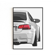 PLAKAT SAMOCHÓD BMW E92 M3, UNIKAT, PLAKATY NA ŚCIANĘ, DOM, PREZENT, 50x70