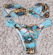 Strój kąpielowy kolorowy 2czesciowy m/l niebieski