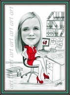 Karykatura dla dziewczyny rysunek ręcznie wykonany