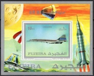 **FUJEIRA BL. 43B - NIEZĄBKOWANE - KOSMOS MISJA APOLLO - CONCORDE - A90