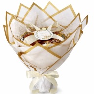 Duży bukiet słodyczy komunijny żelki haribo biały prezent komunia pamiątka