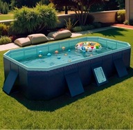 DUŻY SKŁADANY BASEN OGRODOWY dla dzieci prostokątny solidny 260x165x55