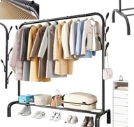 GARDEROBA SOLIDNY METALOWY WIESZAK NOWOCZESNY STOJĄCA SZAFA OBSZERNA