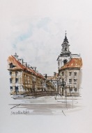 Warszawa akwarela format a4 autor R. Kępa