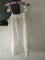 SUKIENKA BIAŁA PLAŻOWA ? Z CIENKIEJ BAWEŁNY NA WIĄZANYCH RAMIĄCZKACH R.42