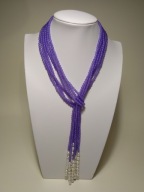 Naszyjnik kolia aleksandryt fioletowy białe perły barokowe naturalne