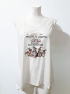 Koszulka damska bokserka na ramiączkach biała, tank top ze szczurami M