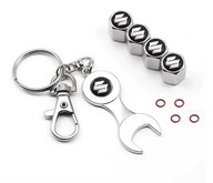 Nakrętki metalowe na wentyle czapki 4x plus breloczek brelok SUZUKI