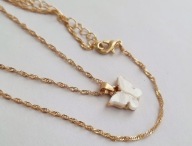 DELIKATNY WISIOR POZŁACANY MASA PERŁOWA MOTYL