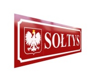 SOŁTYS WÓJT metalowa tablica tabliczka godło Polski 50x15 cm godło