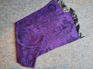 Szal damski bawełniany fioletowo-czarny