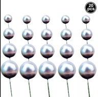 SREBRNE kule ozdobne na tort, ozdoby na tort, cias