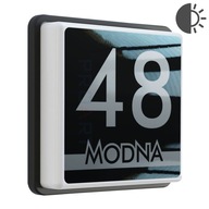 PODŚWIETLANY numer na dom LED z czujnikiem zmierzchu tabliczka adresowa M2