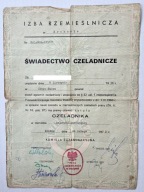 ŚWIADECTWO CZELADNICZE - NOWY SĄCZ - KRAKÓW ROK 1972