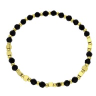 83570 Bransoletka złota stal chirurgiczna koraliki kryształki