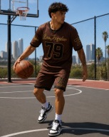 Komplet Sportowy Męski Los Angeles 79 Koszulka + Spodenki Streetwear L