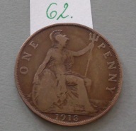ONE PENNY z 1913 roku GEORGIVS V , WIELKA BRYTANIA , ŁADNE
