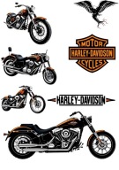 Wydruk CUKROWY na tort masa HARLEY DAVIDSON motor zestaw POSTACI tekst