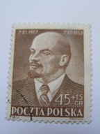 Polska - Lenin - błąd - brak napisu - Fi. XXV kasowany " grzecznościowo "