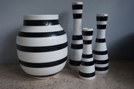 KAHLER OMAGGIO WAZON + 3 ŚWIECZNIKI KOMPLET DANISH DESIGN DENMARK PORCELANA