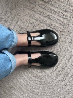 Mary Jane szerokie okrągłe noski mokasyny r.41 wkł.26,5cm barefoot lakierki