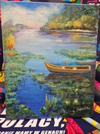 Spokój nad wodą – obraz malowany na płótnie, sygnowany R. Małecka | WOŚP