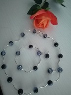 Komplet biżuterii granatowy