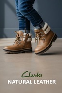 Clarks Prague trzewiki skórzane brązowe ocieplane rozm. 26