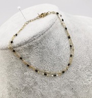 AAA Bransoletka złota stal chirurgiczna czarne kropki