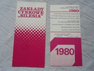 ZAKŁADY CYNKOWE SILESIA KATOWICE KARNET ŻYCZENIA 1980 rok