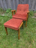 Fotel Chierowski 366 z podnóżkiem Design PRL