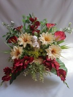 Stroiki Na Nagrobek - Anioł W Kaliach – Klematisach Czerwień - Ecri