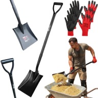 ŁOPATA PIASKOWA SCHMITH METALOWA DO PIASKU ZIEMI + 3x RĘKAWICE ROBOCZE 9