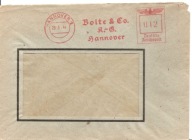 TRZECIA RZESZA -koperta -FRANKATURA MECHANICZNA -1944 rok -Hannover