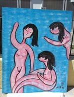 Obraz olejny kobieta - Franz Blank - Pejzaż dzieło sztuki abstrakcja