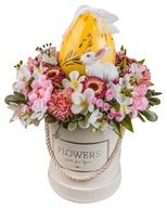 Wielkanocna kompozycja stroik flowerbox wielkanocny na Wielkanoc