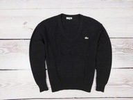 LACOSTE__WEŁNIANY SWETER__CZARNY MĘSKI__R.6__XL-XXL