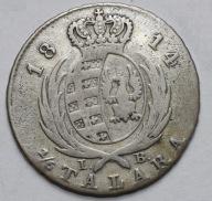 Likwidacja kolekcji – Księstwo Warszawskie – 1/6 talara (złotówka) 1814 IB