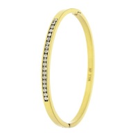 85030 Bransoletka złota stal chirurgiczna bangle z cyrkoniami