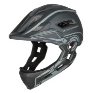 KASK ROWEROWY FULLFACE DZIECIĘCY Z TYLNĄ LAMPKĄ REGULOWANY LEKKI ZABUDOWANY