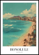 A2 PLAKAT MIASTO HONOLULU HAWAJE STANY ZJEDNOCZONE USA HAWAII